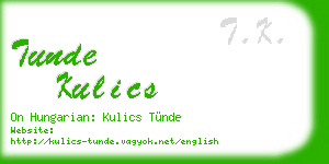 tunde kulics business card
